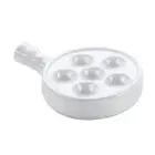 Snail Plate w/Handle, White, Pack of 6