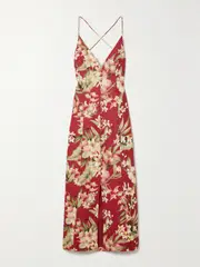 [Zimmermann] Zimmermann - + Net Sustain Lexi Floral-print Linen Midi Dress - Red - 0 0 Red