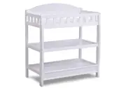 Infant Changing Table with Water Resistant Changing Pad with Safety Strap, White