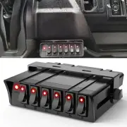 Nilight - 6 Gang Rocker Switch Box SPST Toggle Switch Panel 12V 24V 20A Switc...