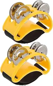 JEWEDECO 2pcs Double Row Musical Instrument Foot Tambourine Props Percussion Instruments Drum Instrument Accessories Music Enlightenment Foot Tambourines Accompaniment Foot Bell