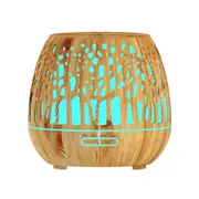 400ml 4-in-1 LED Aromatherapy Oil Diffuser Light Wood Style 2 - Oil Diffusers Australia