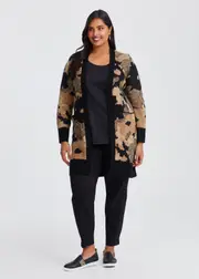 [Taking Shape] Taking Shape Animal Longline Cardigan Size 16 in Animal Print - Plus Size Women's Cardigans Animal Print