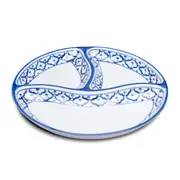 Round Plate 3 Portions Blue