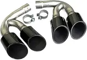 Compatible For Porsche Cayenne E3 9Y0 exhaust Tip stainless steel 304 Tail throat Black Retrofitting kit 2018-2020