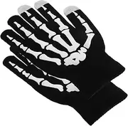 [VANZACK] Halloween Skull Gloves for Men Women Biking Gloves Touchscreen Warm and Sturdy for Winter Riding