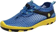 [Generic] Sneaker Storage for Men High Tops Comfortable Tracking Shoes Outdoor Sports Shoes Wading Shoes Mens Leather Sneaker Boots (Blue, 41)