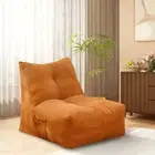 Bean Bag Chair Cozy Lazy Sofa Inflatable Floor Beanbags Filled for Yellow Brown