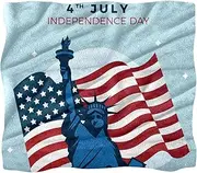 Bedding Fleece Blanket, Decorative for Bedroom Sofa Floor, Freedom Statue American Independence Day