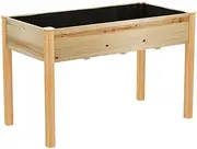 Green Fingers Garden Bed Galvanized Wooden Planter Box, 120 x 60 x 80cm Gardening Supplies Plant Containers Patio, Elevated Raised Beds Rectangle for Vegetables Flowers Herbs
