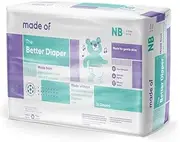 Newborn Diapers - MADE OF The Better Baby Diapers - for Sensitive Skin, Hypoallergenic - Dyes and Fragrance Free, Up to 10 pounds - (144 Units - 4 Pack)