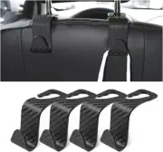 Car Back Seat Headrest Hooks, 4 Pack Carbon Fiber Stylish Back Seat Hanger