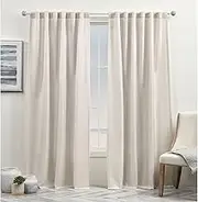 Exclusive Home Yara Light Filtering Hidden Tab Top Curtain Panels, 54"x96", Sand, Set of 2