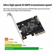 USB 3.2 PCI Express Expansion Card PCI-E 4X to USB3.2 Gen2 x2 Type-c 20Gbps