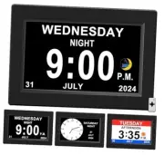 8inch Extra Large Impaired Vision Digital Alarm Clock with Day and Time for
