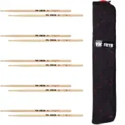 Vic Firth Essential Stick Bag - Red Dot with 5 Pack of 5A Drumsticks