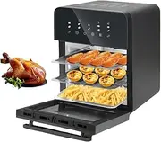 1350W Desktop Electric Oven, Large Capacity Oven, Adjustable Temperature 70-200℃, 60-Minute Timer, 10 Menus Including Baking Pans, Suitable for Hotels, Restaurants and Home Baking