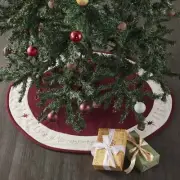 Christmas Holiday Embroidered Star of Wonder Feather Tree Skirt 36"