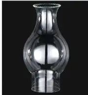 BP Lamp 3" x 8 1/2" Clear Beaded-Top Chimney, Large Bulge, #57966I