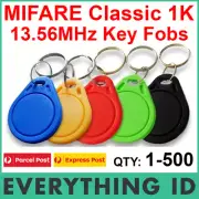 MIFARE CLASSIC 1K S50 13.56MHz PLASTIC KEYTAG FOB 14443A CHIP KEY FOBS RFID NFC