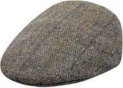 [The Cashmere Choice] Harris Tweed Flat Cap - Cool Comfort - Brown Herringbone 3470