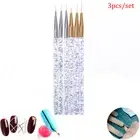 3Pcs/Set Nail Art Liner Brush Painting Drawing Lines Grid Acrylic Pen Diy Des LZ
