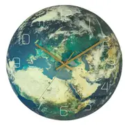 3D Night Glow Luminous Earth Continents Wall Clock Silent Home Wall Decoration