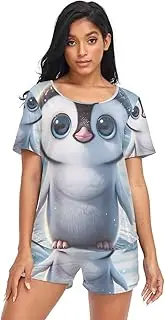 [RPLIFE] Cute Penguin Big Eyes Jammies for Women, Cozy Pajamas for Women Set, Cute Penguin Big Eyes 2, Small