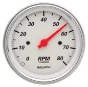 Auto Meter Arctic White Tachometer 3-3/8" In-Dash Electric 0-8,000 rpm AU1390
