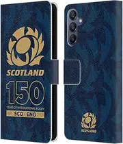 Head Case Designs Officially Licensed Scotland Rugby Thistle 150th Anniversary Leather Book Wallet Case Cover Compatible with Samsung Galaxy A15