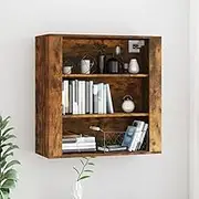 Wall Cabinet Smoked Oak 80x33x80 cm Engineered Wood - Versatile Home Organizer with Ample Storage, Modern Wood Design for Living Room, Entryway, Kitchen, TV Room, or Dining Area