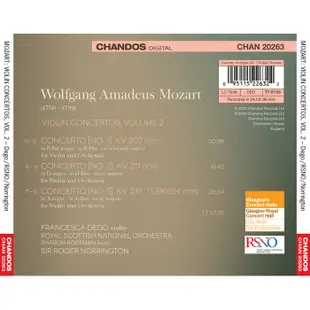 莫札特 小提琴協奏曲第二集 黛戈 Mozart Violin Concertos Vol 2 CHAN20263