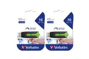 2PK Verbatim Store'n'Go V3 USB 3.0 Flash Drive 16GB f Laptop Eucalyptus GRN