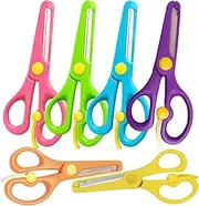 New Mainland 6Pcs Preschool Training Scissors, Children Safety Scissors Pre-School Training Scissors Safety Scissors Art Craft Scissors，Assorted Colors