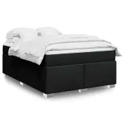 Bed Frame with Mattress Set Fabric Kids Guest Teen Bedroom Black Size DOUBLE