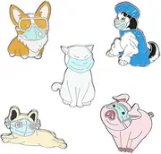 COLLBATH 5 Pcs Sweater Brooches Animal Shape Pin Dress Lapel Pin Casual Corsage Fashionable Random Style