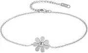 [Niaspi] Single Daisy Anklet Bracelet for Women Men Unisex Titanium Steel 18K Gold Plated Chunky Vintage Sunflower Chain Anklet Adjustable Holiday Exquisite Beach Accessories Jewelry