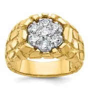 14k Two-tone Gold Men's Two-tone Gold Nugget Cluster Ring Mounting