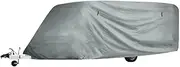 vidaXL Durable Caravan Cover, Grey-Medium Sized for Indoor and Outdoor Use, UV Resistant and Waterproof, Non-Abrasive 3-Layer Fabric, Ideal for Long Caravans (Up to 6.09m)