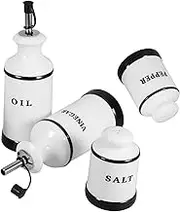 KOCKSHION Airtight Ceramic Condiment Bottles Dispenser Unique Spice Jars Salad Dressing Bottles for Kitchen