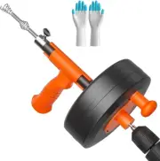 KINGLEV Drain Snake, 50ft Flexible Steel Auger With Drill Adapter,...