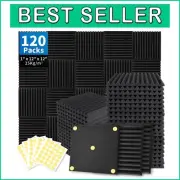Professional 120 PC Acoustic Foam - Noise Cancelling Panels with Adhesive