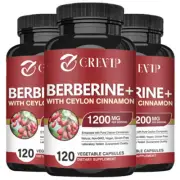 120pcs Berberine HCI + Ceylon Cinnamon - Lower Cholesterol, Blood Sugar Control