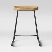 Hull Counter Height Barstool with Black Base Natural - Threshold
