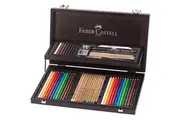 Faber-Castell Art Graphic 53 Piece Polychromos/Albrecht Durer/Pitt Pastel Wooden Case Box
