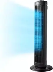 PELONIS 30" Tower Fan, 3 Speeds, 90° Oscillation, Auto Timer, Black - Quiet