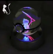 Pokemon Mew 3D Crystal Ball Automatic Gradient Colour Night Light