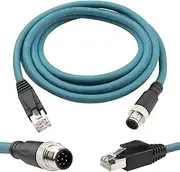 M12 8 Pin to RJ45 Cable Cat5e Industrial Ethernet Shielded Cable M12 A Coded to RJ45 Cord for Cognex and Automation Application SFTP 26AWG 2M