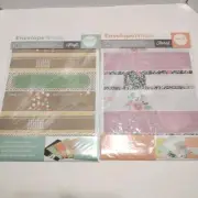 We R Memory Keepers Envelope Wraps 2 Sets Floral & Kraft- 36 Wraps