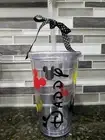 16 oz double wall clear plastic personalized Disney tumbler with straw